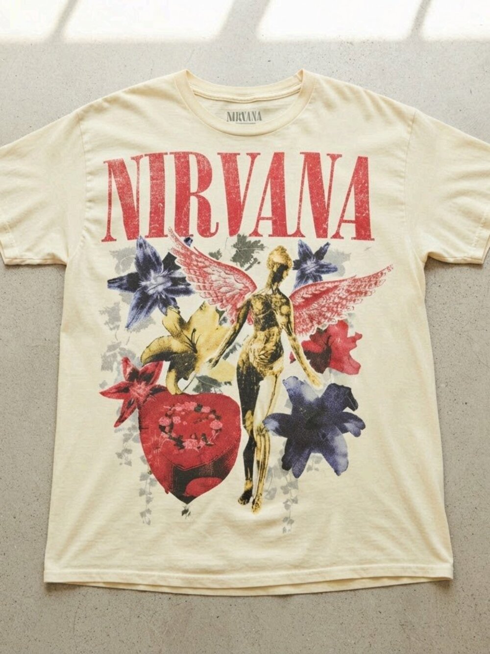 Nirvana Graphic Band T-Shirt Vintage Style Broadcloth Cotton Rock Grunge Tee Men